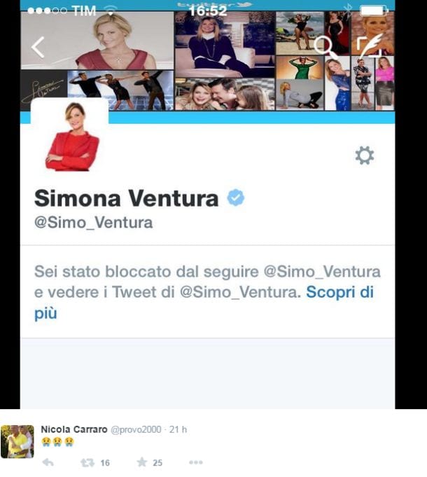 Simona Ventura contro Nicola Carraro? L'ha bloccato su Instagram