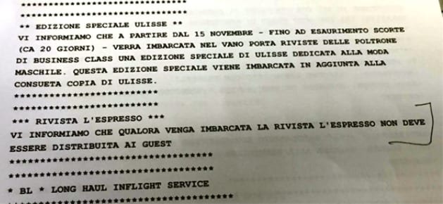 Alitalia non distribuirà l'Espresso sui voli. Scoppia la polemica: "È censura"