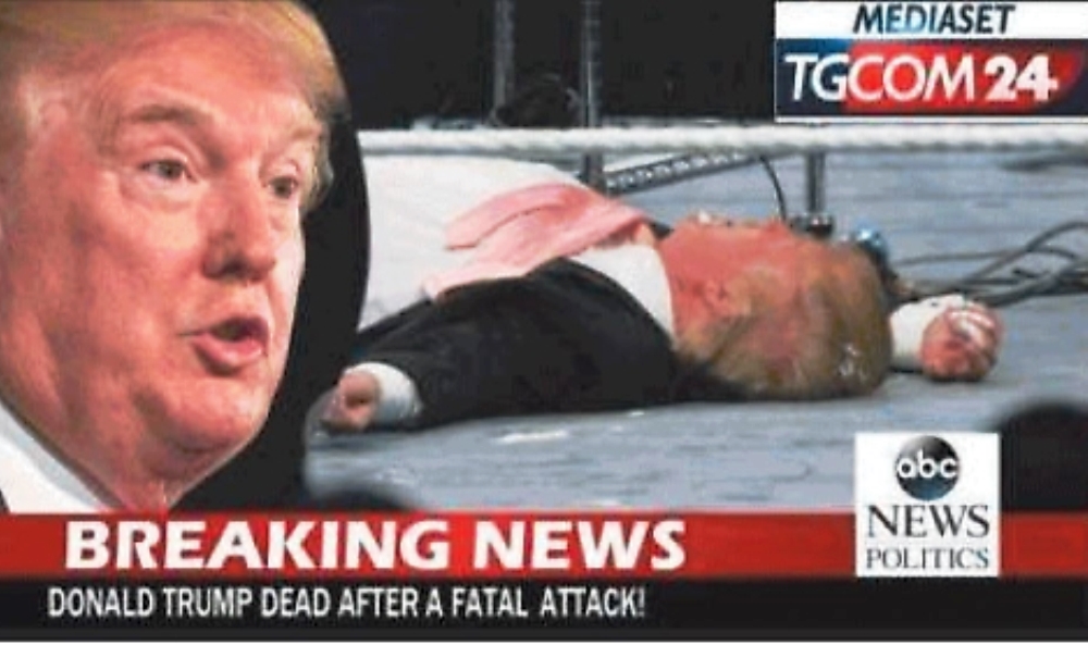 Trump morto a terra dopo un attentato: la foto che ha terrorizzato l'America