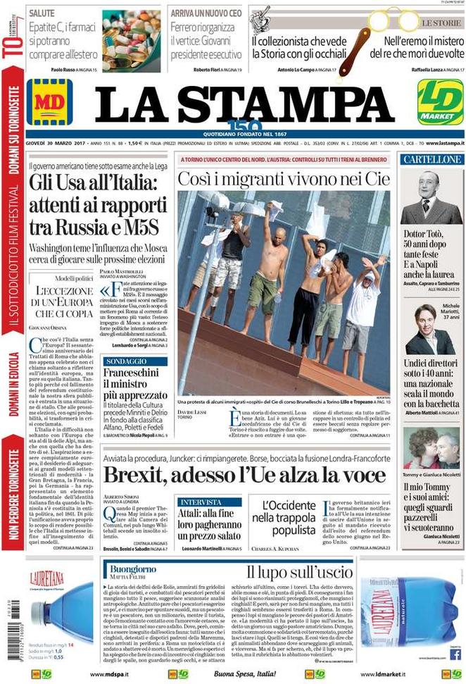 Giovedì 30 marzo, le prime pagine dei giornali