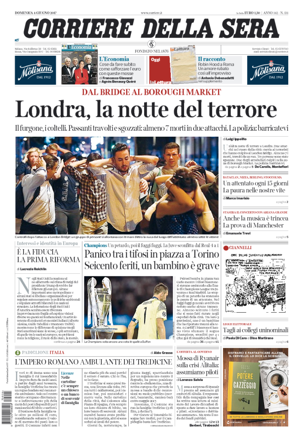 Dal Corriere della Sera alla Repubblica, e dalla Stampa al Fatto e al Messaggero, ecco come i quotidiani presentano le principali notizie di giornata