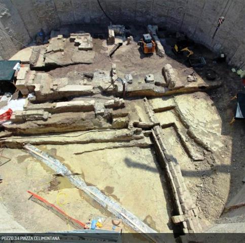 Roma, scavi metro C: emerge una "Pompei" antica con anche lo scheletro di un cane