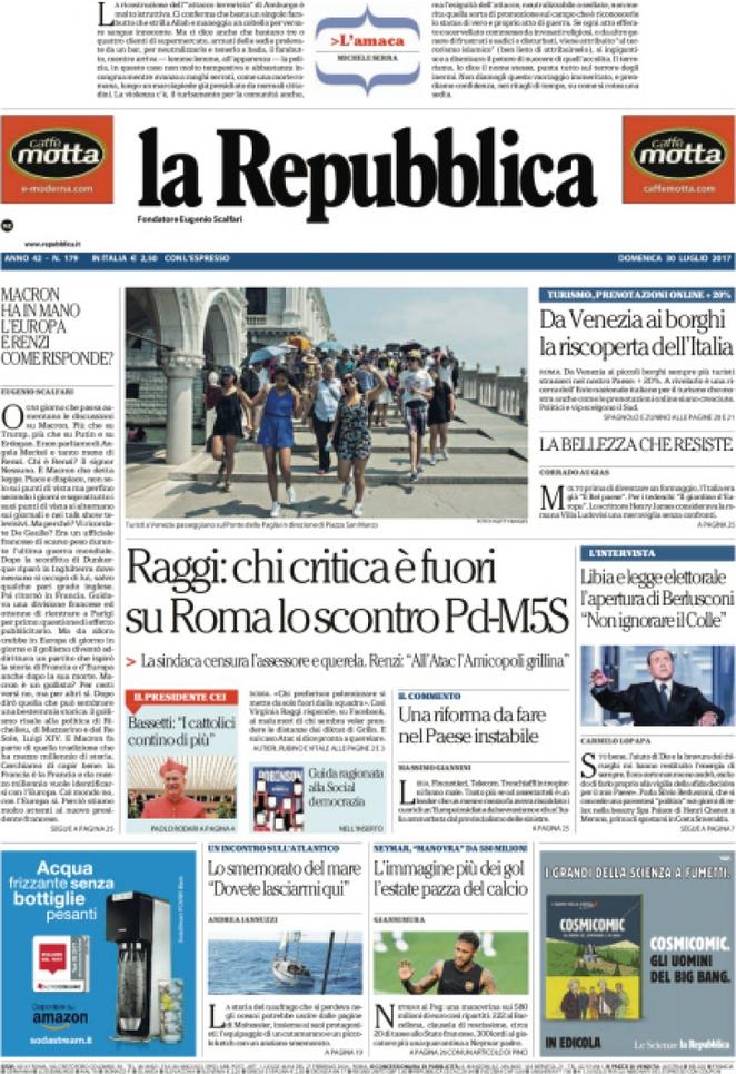 Dal Corriere alla Repubblica alla Stampa, e dal Fatto al Messaggero, ecco come i quotidiani presentano le principali notizie di giornata.