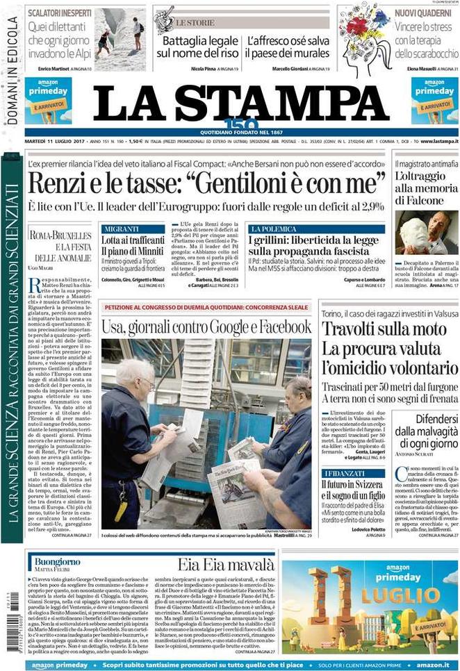 Dal Corriere alla Repubblica alla Stampa, e dal Fatto al Messaggero, ecco come i quotidiani presentano le principali notizie di giornata