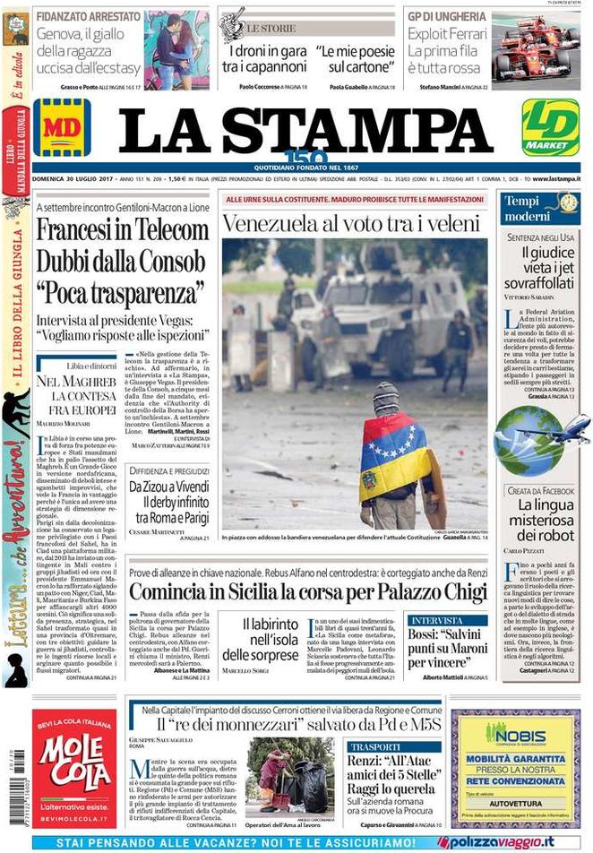Dal Corriere alla Repubblica alla Stampa, e dal Fatto al Messaggero, ecco come i quotidiani presentano le principali notizie di giornata.