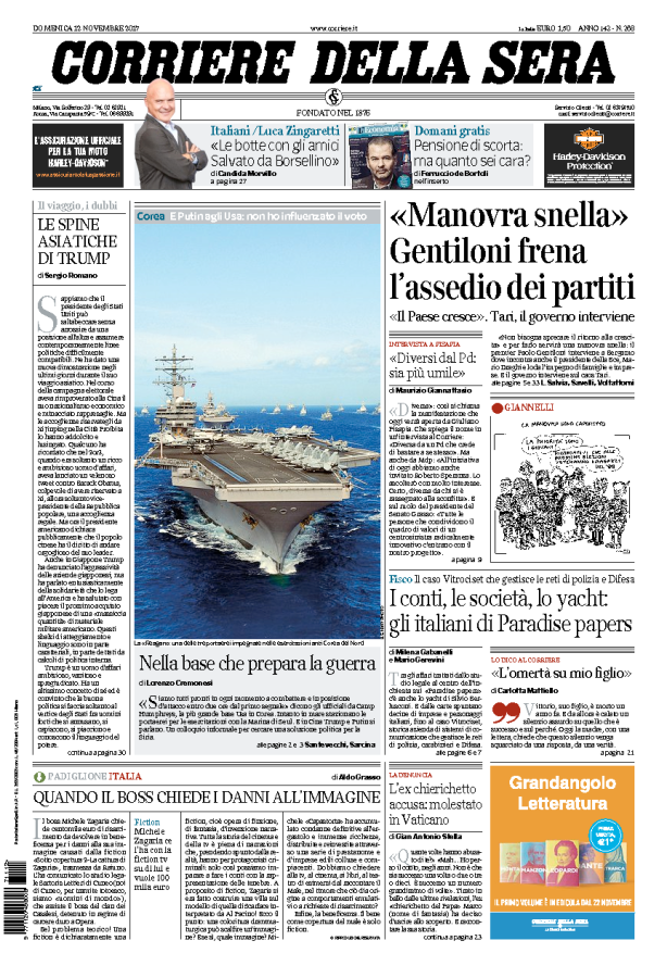 Dal Corriere a Repubblica e al Giornale, e dal Fatto al Messaggero, ecco come i quotidiani presentano le principali notizie di giornata.