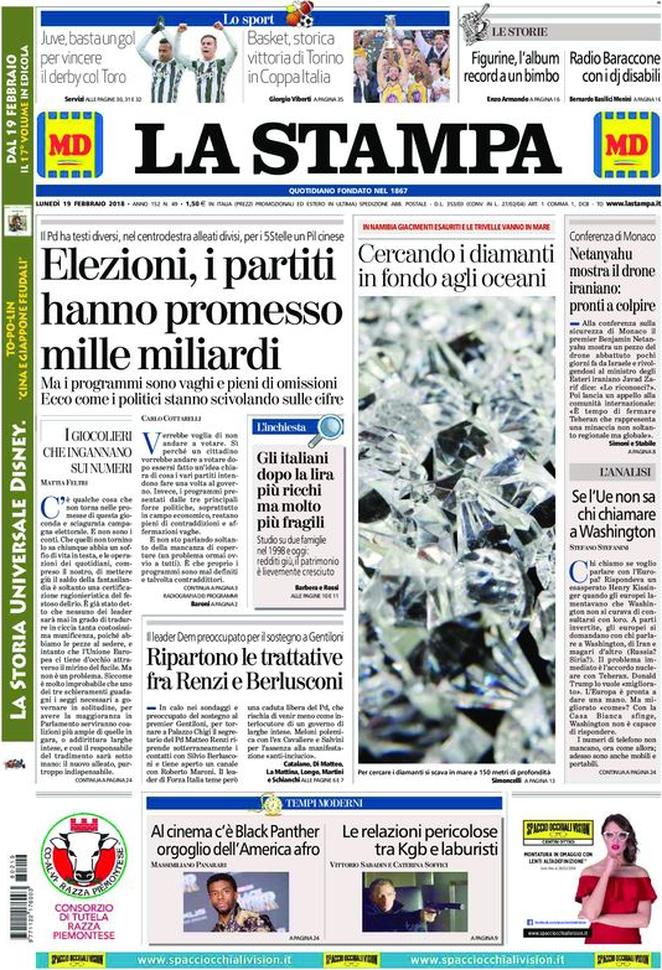 Dal Corriere a Repubblica e alla Stampa, e dal Fatto al Messaggero, ecco come i quotidiani presentano le principali notizie di giornata. Le prime pagine dei giornali di oggi 18 febbraio
